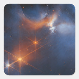 Pegatina Cuadrada Nube Molecular de Icy Oscura JWST