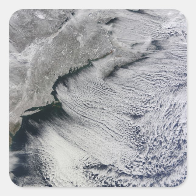 Pegatina Cuadrada Nubes a través de los cielos del Atlántico Norte (Anverso)