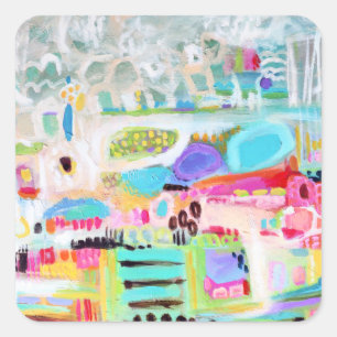 Pegatina Cuadrada Nubes abstractas