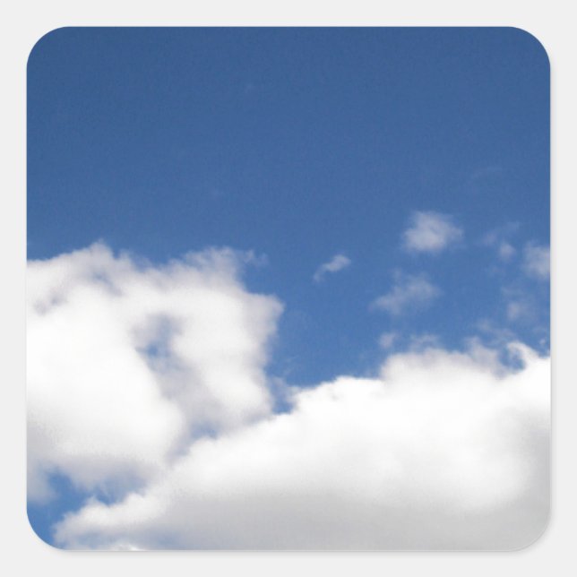 Pegatina Cuadrada Nubes azules y blancas (Anverso)