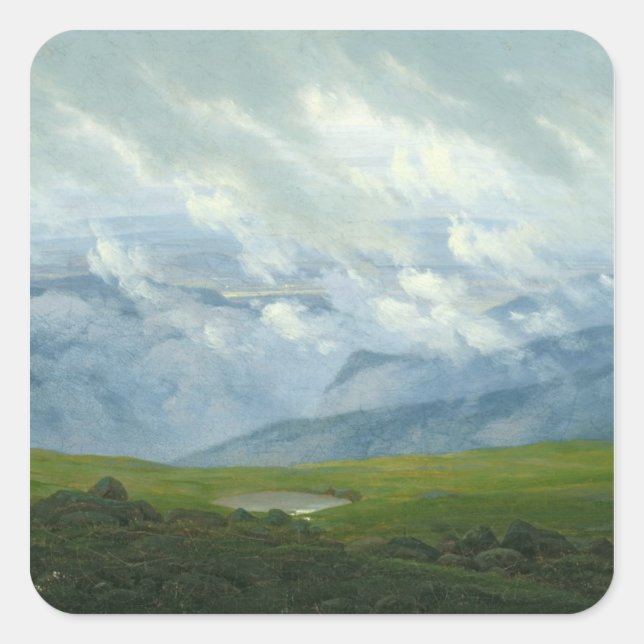 Pegatina Cuadrada Nubes de deriva (Anverso)