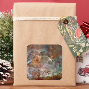 Pegatina Cuadrada Nubes oscuras de Carina Nebula Hubble Space