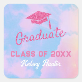 Pegatina Cuadrada Nubes Pastel inspiradas en mi época de graduación