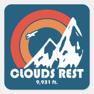 Pegatina Cuadrada Nubes Rest Mountain Yosemite Sun Eagle