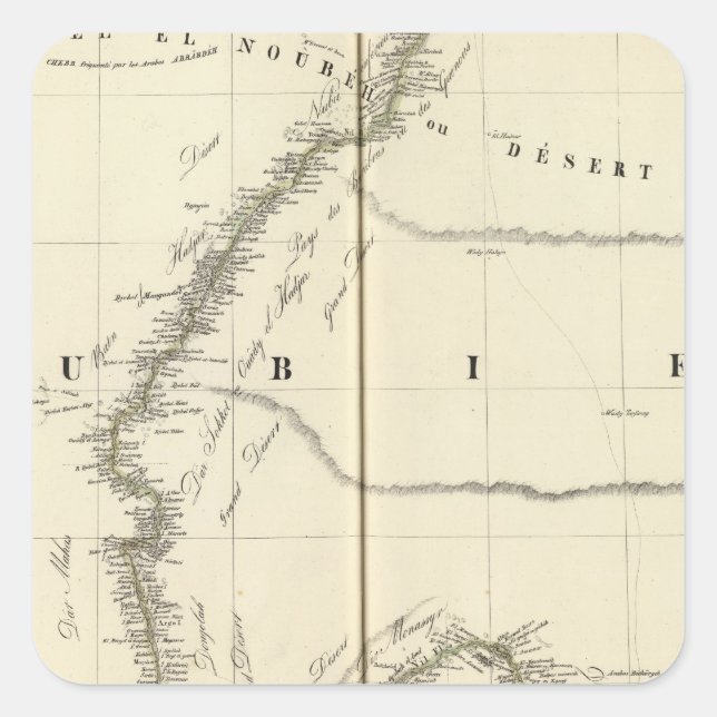 Pegatina Cuadrada Nubia África 18 (Anverso)