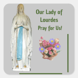 Pegatina Cuadrada \nuestra dama de Lourdes