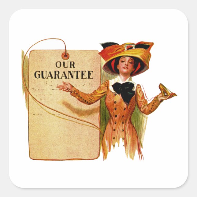Pegatina Cuadrada Nuestra garantía (Anverso)