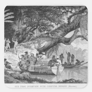 Pegatina Cuadrada Nuestra primera entrevista con los indios de