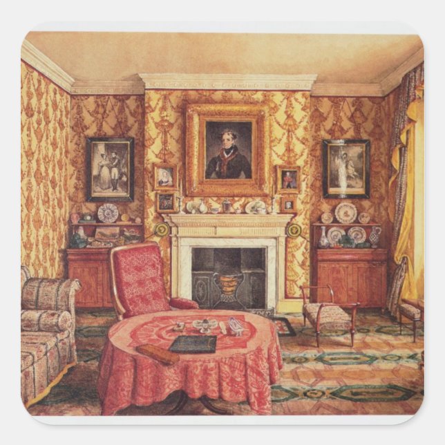 Pegatina Cuadrada Nuestra sala de dibujos en York (Anverso)