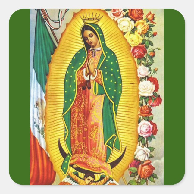 Pegatina Cuadrada Nuestra Señora de Guadalupe (Anverso)