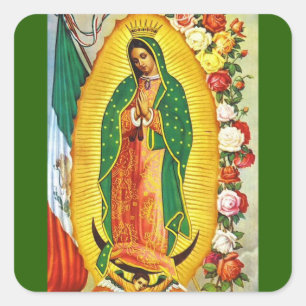 Pegatina Cuadrada Nuestra Señora de Guadalupe
