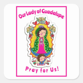 Pegatina Cuadrada Nuestra Señora de Guadalupe