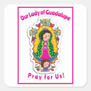 Pegatina Cuadrada Nuestra Señora de Guadalupe