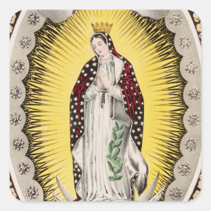 Pegatina Cuadrada Nuestra Señora de Guadalupe