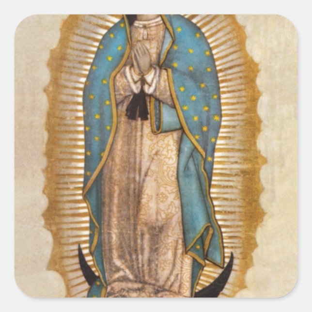 Pegatina Cuadrada Nuestra Señora De Guadalupe (Anverso)