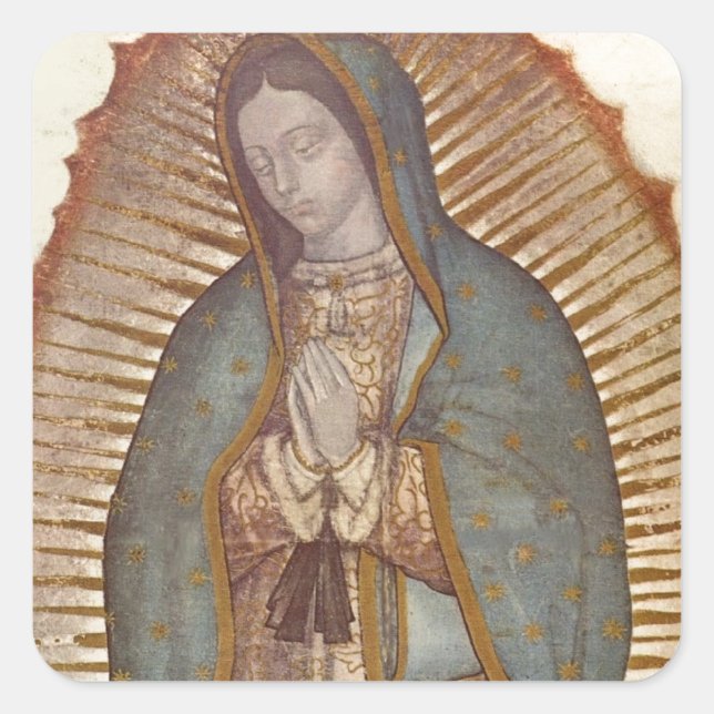 Pegatina Cuadrada Nuestra Señora de Guadalupe (Anverso)