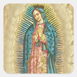 Pegatina Cuadrada Nuestra Señora de Guadalupe Católica Hispánica Rel