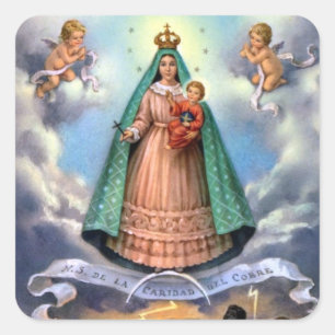 Pegatina Cuadrada Nuestra Señora de la Caridad - Patrona de Cuba