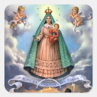 Pegatina Cuadrada Nuestra Señora de la Caridad - Patrona de Cuba