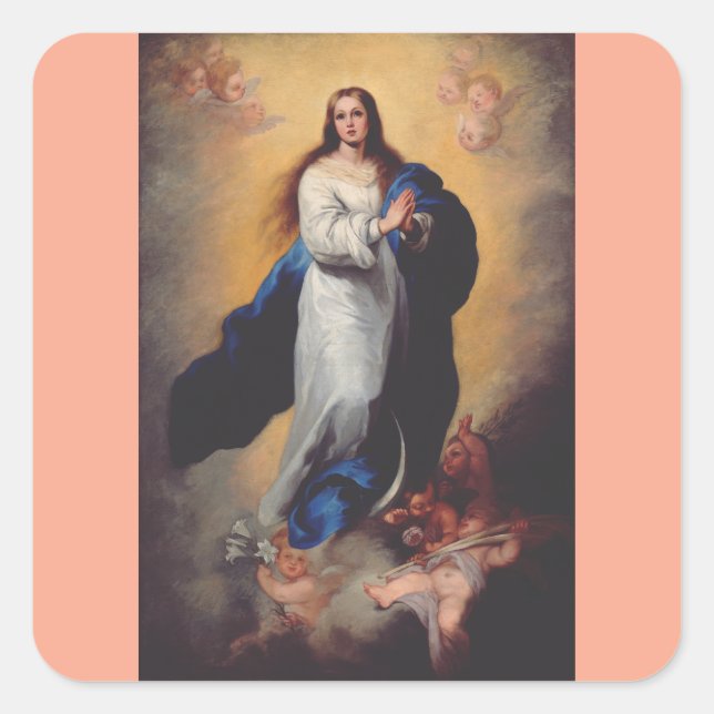 Pegatina Cuadrada Nuestra Señora de la Inmaculada Concepción (Anverso)