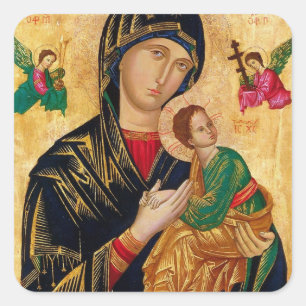 Pegatina Cuadrada Nuestra Señora de la Perpetua Ayuda