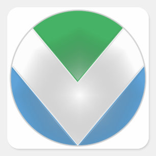 PEGATINA CUADRADA NUEVA BANDERA OFICIAL DE VEGAN: DEFENSOR DEL ESCUD