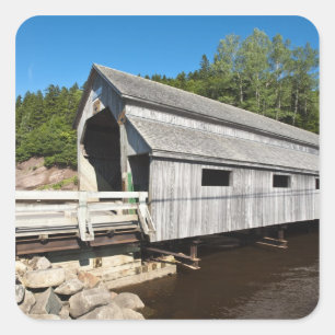 Pegatina Cuadrada Nueva Brunswick, Canadá. Río irlandés cubierto