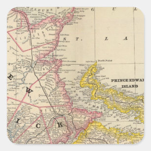 Pegatina Cuadrada Nueva Brunswick, Nueva Escocia