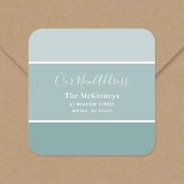 Pegatina Cuadrada Nueva dirección de Aqua Paint Swatch