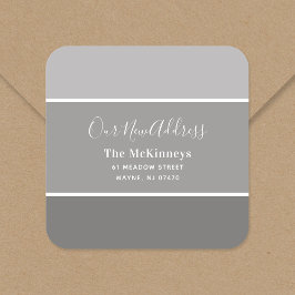 Pegatina Cuadrada Nueva dirección del reloj de pintura gris