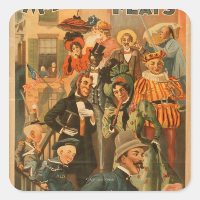 Pegatina Cuadrada Nueva edición de McFadden Teatro (Anverso)