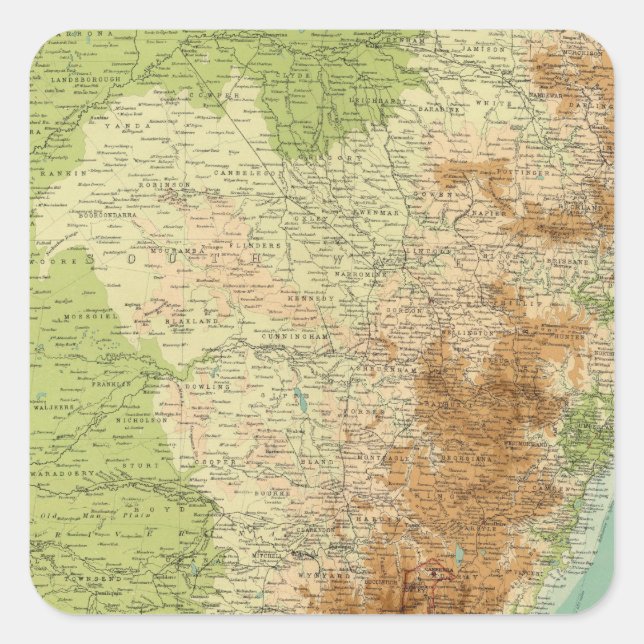 Pegatina Cuadrada Nueva Gales del Sur 2 (Anverso)