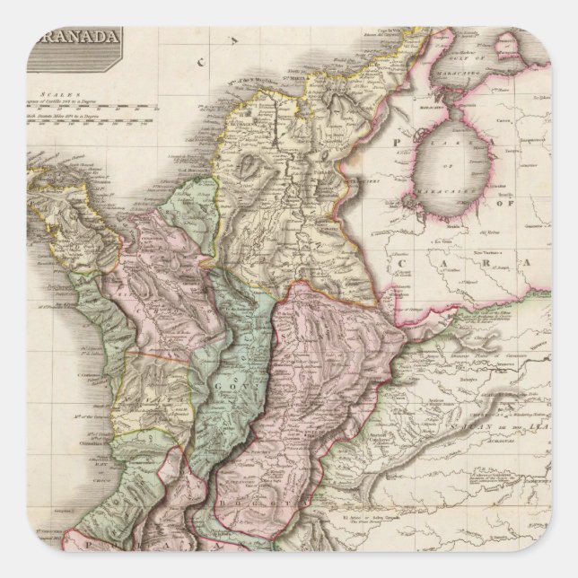 Pegatina Cuadrada Nueva Granada (Anverso)