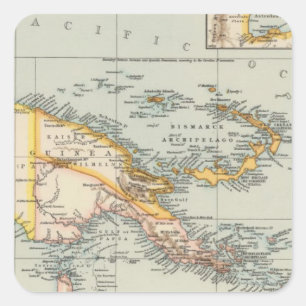 Pegatina Cuadrada Nueva Guinea, archipiélago del Papuan