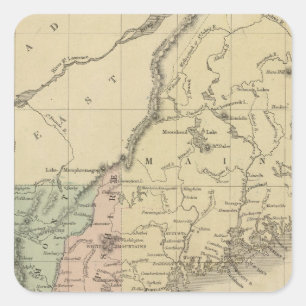 Pegatina Cuadrada Nueva Inglaterra
