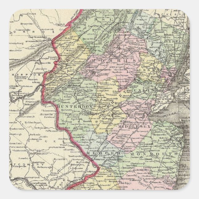 Pegatina Cuadrada Nueva Jersey 8 (Anverso)