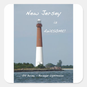 Pegatina Cuadrada Nueva Jersey es impresionante - Faro Barnegat
