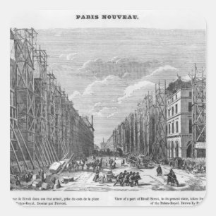 Pegatina Cuadrada Nueva París, vista de una parte de la calle Rivoli