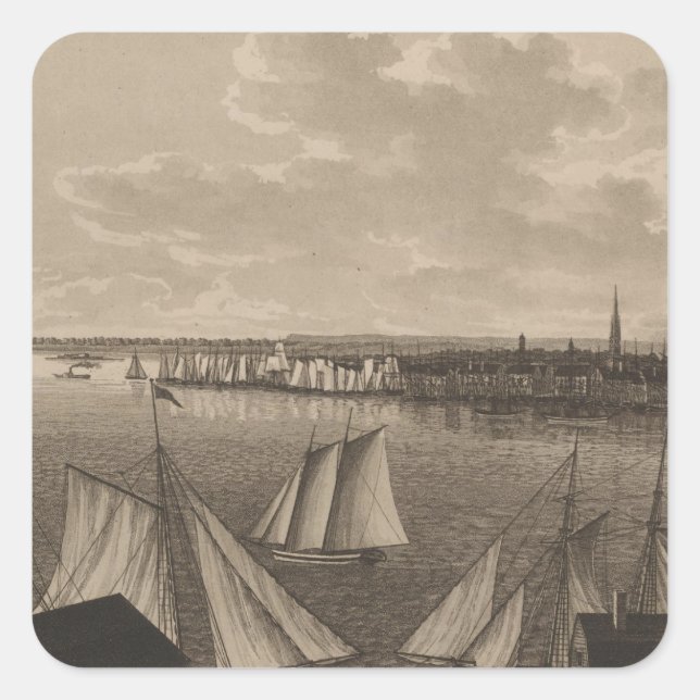 Pegatina Cuadrada Nueva York (Anverso)