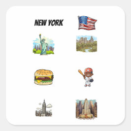 Pegatina Cuadrada Nueva York