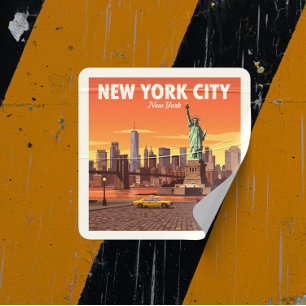 Pegatina Cuadrada Nueva York