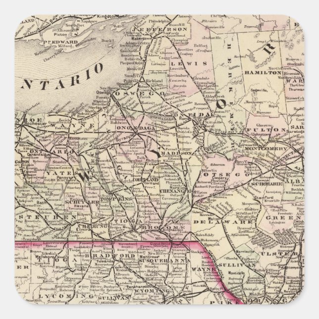 Pegatina Cuadrada Nueva York 35 (Anverso)