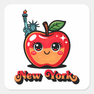 Pegatina Cuadrada Nueva York Gran Manzana