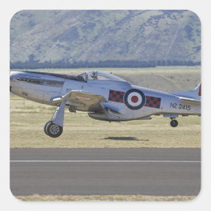 Pegatina Cuadrada Nueva Zelanda, Otago, Wanaka, Warbirds más de 4