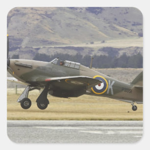 Pegatina Cuadrada Nueva Zelanda, Otago, Wanaka, Warbirds más de 6