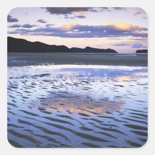 Pegatina Cuadrada Nueva Zelanda, Parque Nacional Abel Tasman, Costa (Anverso)