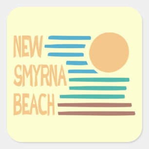Pegatina Cuadrada Nuevo diseño geométrico de Smyrna Beach Florida