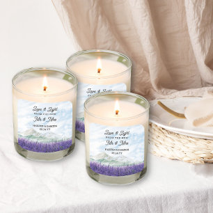 Pegatina Cuadrada Nuevo Favor de Boda Sr. y Sra. Mountain Lavender