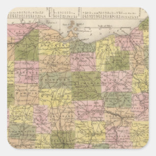 Pegatina Cuadrada Nuevo Mapa De Ohio