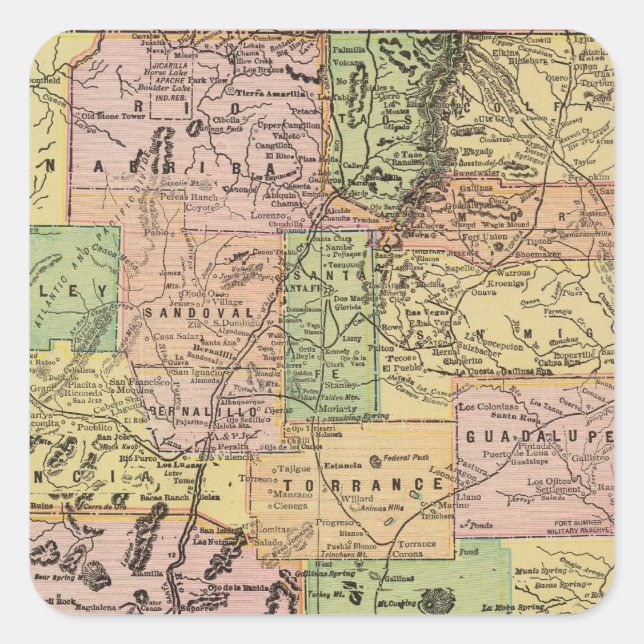 Pegatina Cuadrada Nuevo México (Anverso)